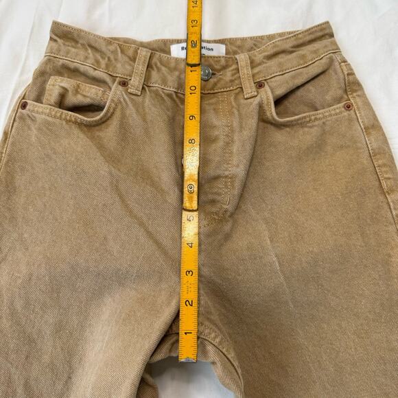Reformation Jeans Women 24 (24x28) Cynthia High Rise Straight Brown Vtg Marzipan - Picture 11 of 16